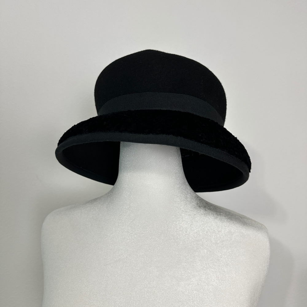Platania Cloche Hat Womens S/M Black Good